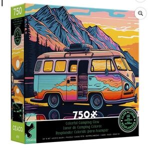 Ceaco Colorful Camping Glow 750-Piece Glow-in-the-Dark Puzzle - S